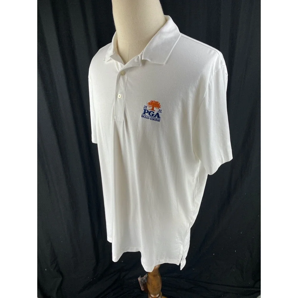 Polo Ralph Lauren PGA Ocean Course Golf Polo Shirt‎ L White Wicking Athletic
